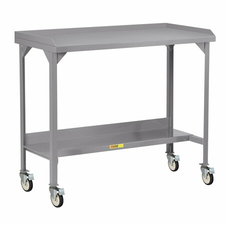 LITTLE GIANT Lower Shelf, 1000 lbs. Capacity, 24" x 60", retaining lips, 36" Work Surface Height, Fixed Height WSL2-2460-4TL